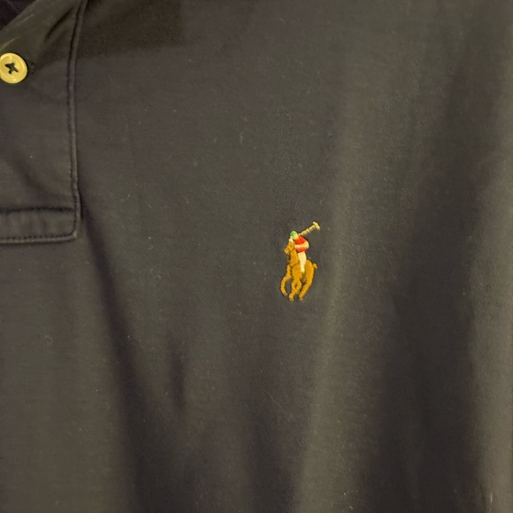 Ralph Lauren Men's Pima Soft Touch Polo Shirt in Navy Blue - Size XL - Picture 2 of 4